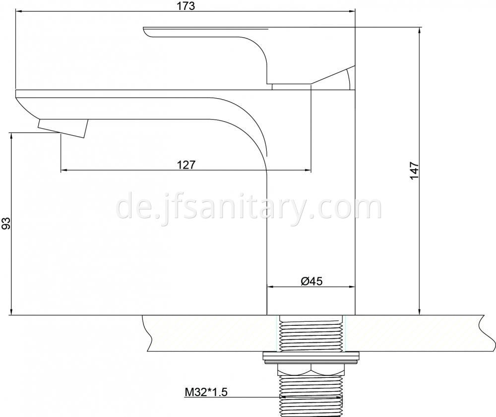 Size Of New Single Lever Bathroom Restroom Basin Sink Faucet